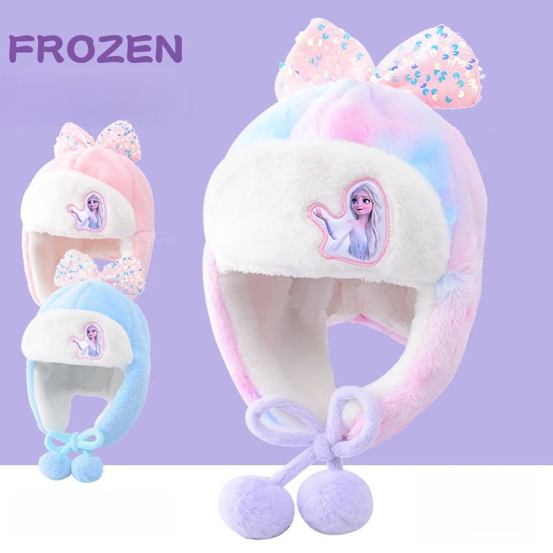 

Miniso Disney Children's Ear Protection Hat Girls Winter Plush Plus Warm Plush Hat Girls Kindergarten Cold-proof Lei Feng Hat