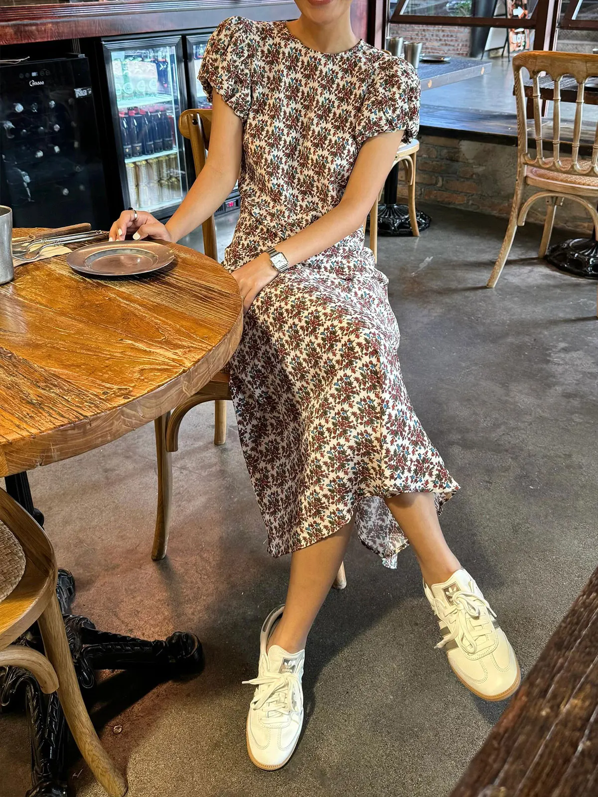 

High Quali Floral Print ort Sve Dr Waist Cinched Slimming Bodycon Long Dr Chinese Sle Spring Summer Autumn Wom...