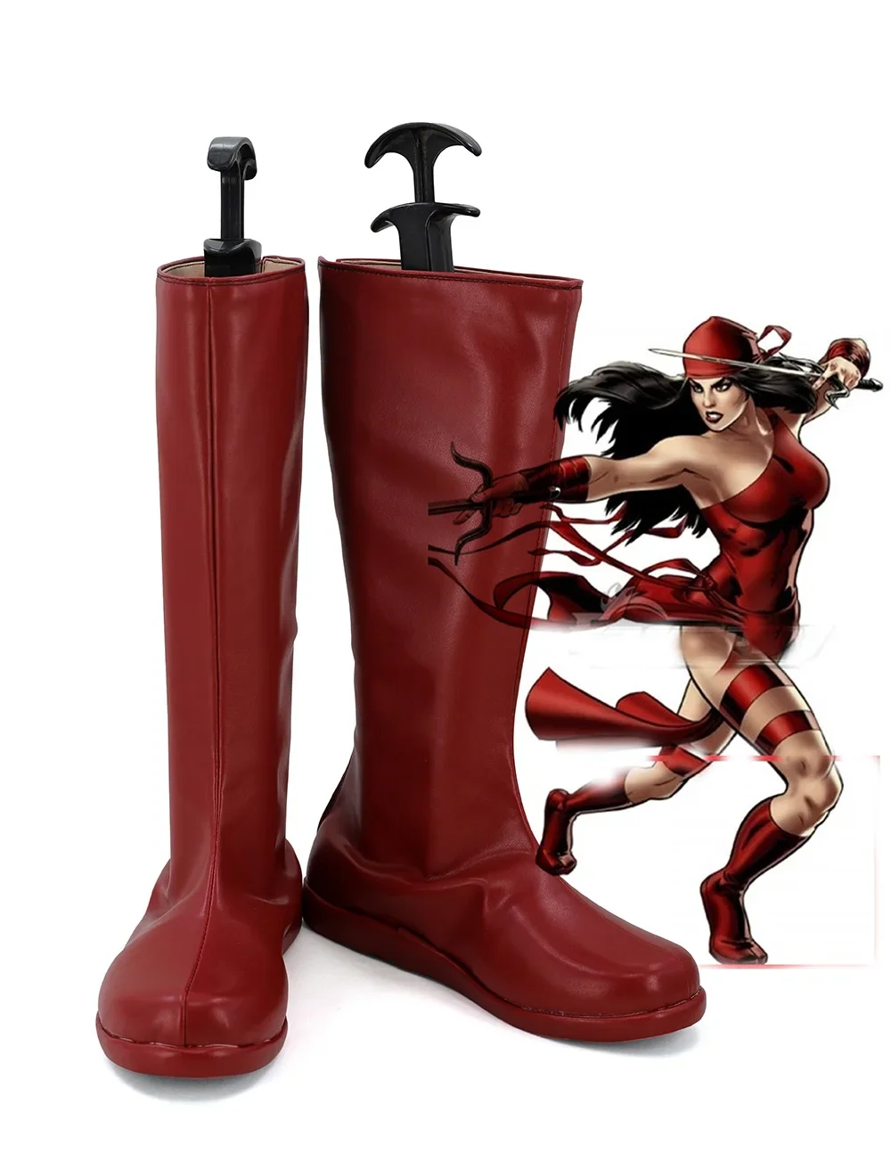 Elektra Natchios Red Cosplay Boots Shoes Custom Made Any Size