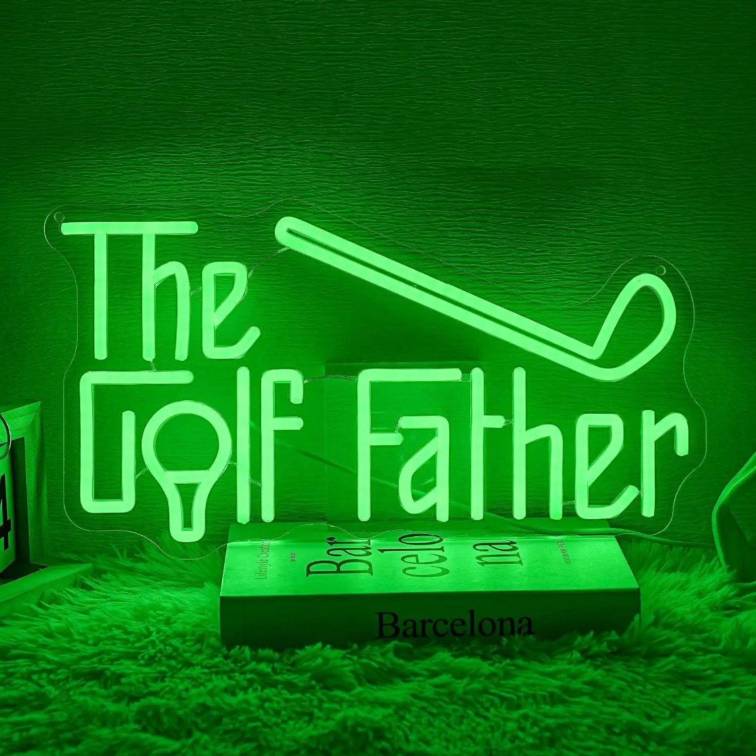 The Golf Father Neon Sign USB Powered LED Neon Light for Sport Club Gaming Room Bedroom Aesthetic Decoration Art Wall Light