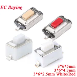100Pcs/20pcs Tact Switch Micro Switch 2Pin 3X6 3*6*4.3mm 3*6*2.5mm 3x6x5mm White Red Button Tactile Tact Push Switch SMD