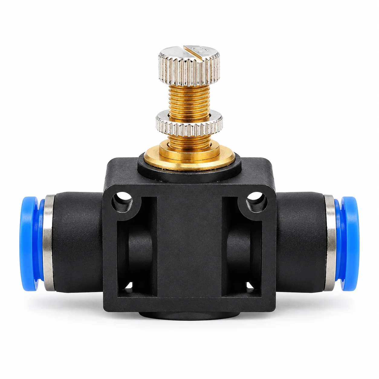 SA4 LSA-4 4mm Inline Pneumatic Air Flow Control Valve Push-In Tube Speed Regulator Connector for Air Vacuum Systems 1 Piece