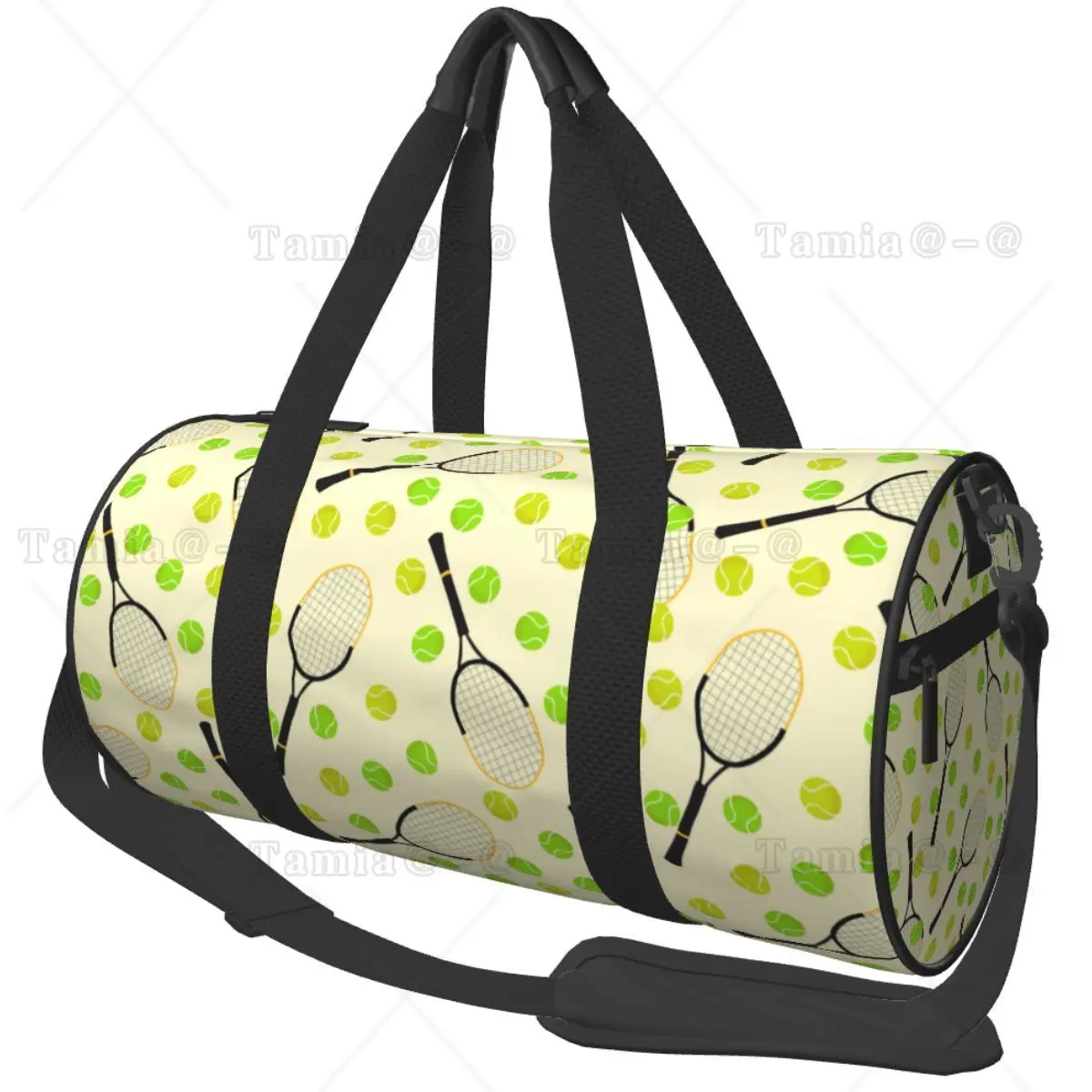 Tennis Player Theme Balls And Rackets Sports Gym Bag with Pocket Weekender Duffel Bags for Women Men Yoga Sports Travel Backpack