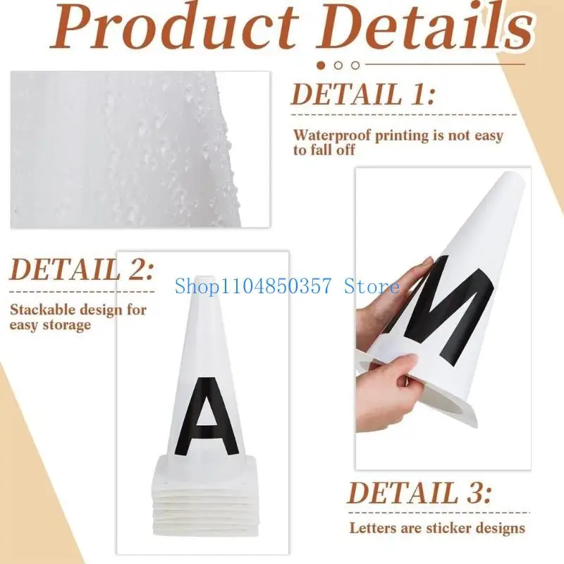 

5asd 4/8 шт. конные спортсмены тренировочные конусы портативные конусы для выездки с буквами