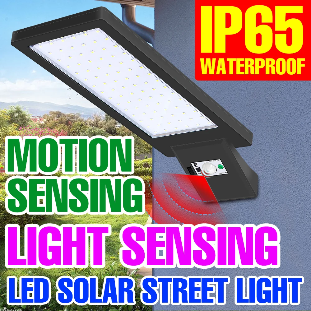 

LED Solar Street Light Outdoor Wall Lamp IP65 Waterproof Street Lights Sunlight Garden Light Sensing 5V Modern Patio Lighting