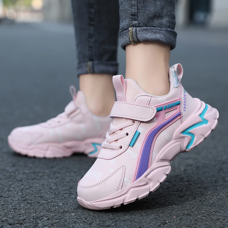 Kinder Casual Rosa Mädchen Lederschuhe Mode Für 7-15y Leichte Laufen Junge Studenten Kinder Sport Mädchen Schuh NBGAGA – Detail 13