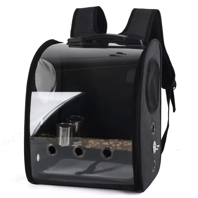 

Budgerigar Parrot Bird Backpack Outdoor Portable Waterproof Transparent Carrying Cage with Zipper