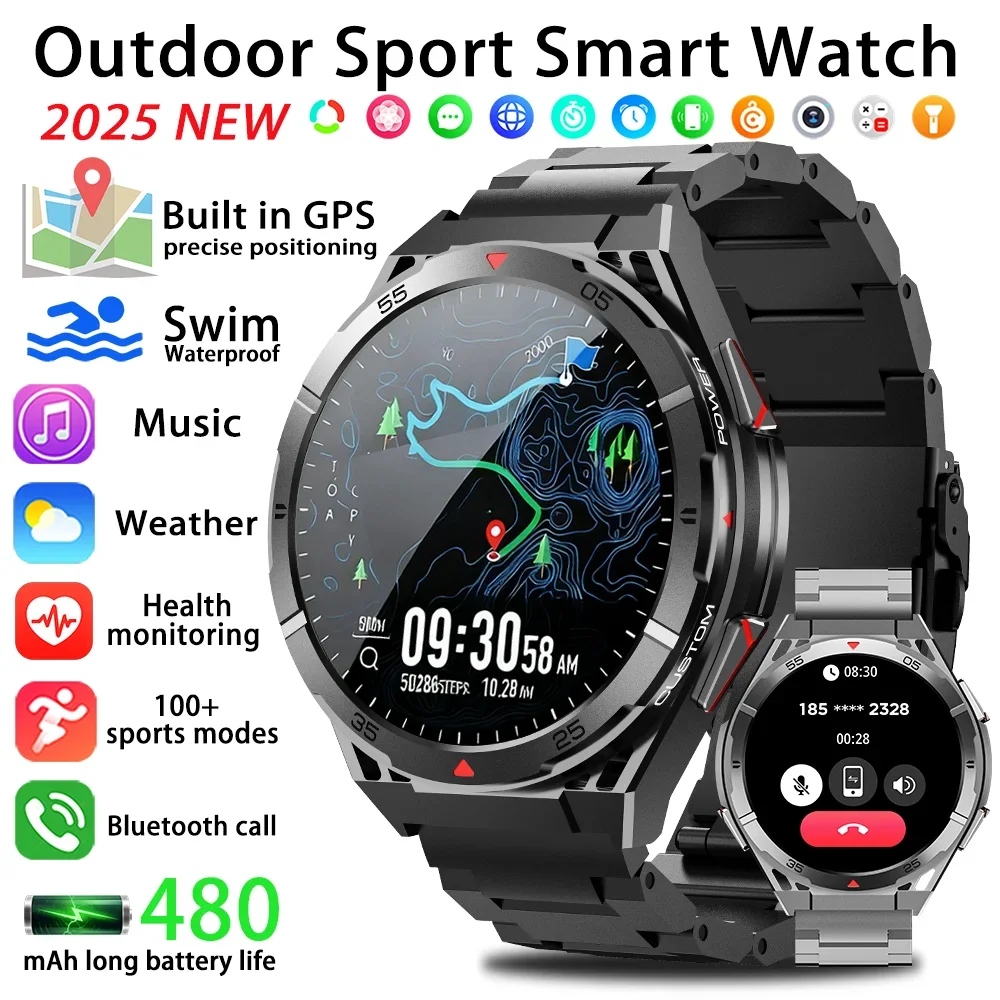 

2025 New X2B Smart Watch Men GPS Positioning Sport Bluetooth Calling AI Voice Health Monitoring Fitness Tracker X2-B Smartwatch
