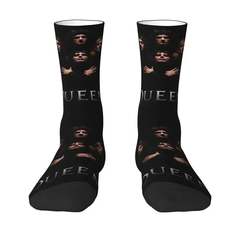 Y2K Freddie Mercury Queen Band Mens Crew Unisex Fun Spring Summer Autumn Winter Dress Socks