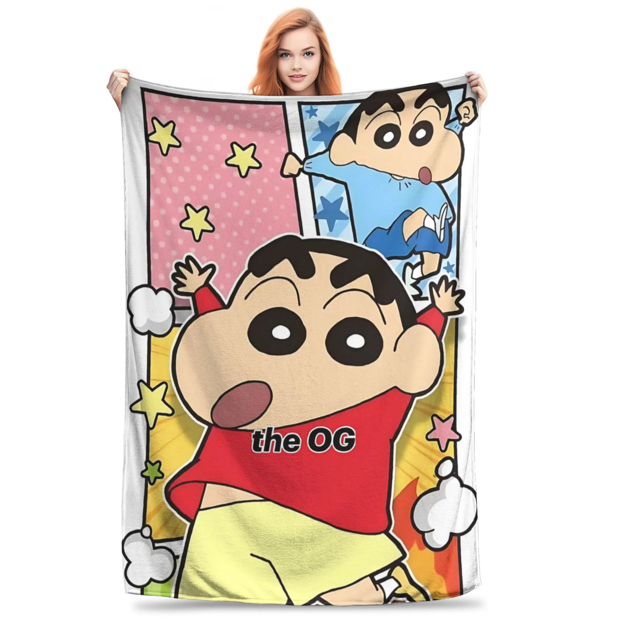 1PC Home Crayon Shin chan‌s  Blanket Throw Super Cosy Plush Living Room Sofa