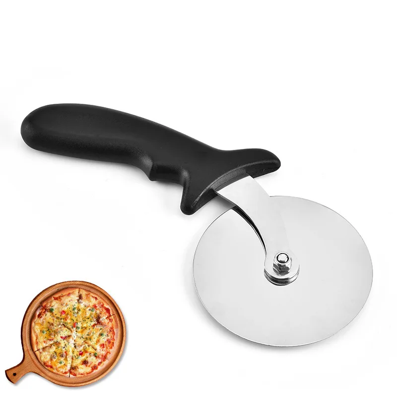 Stainless steel pizza knife pizza hob pizza wheel knife cake knife baking tool creative kitchen supplies