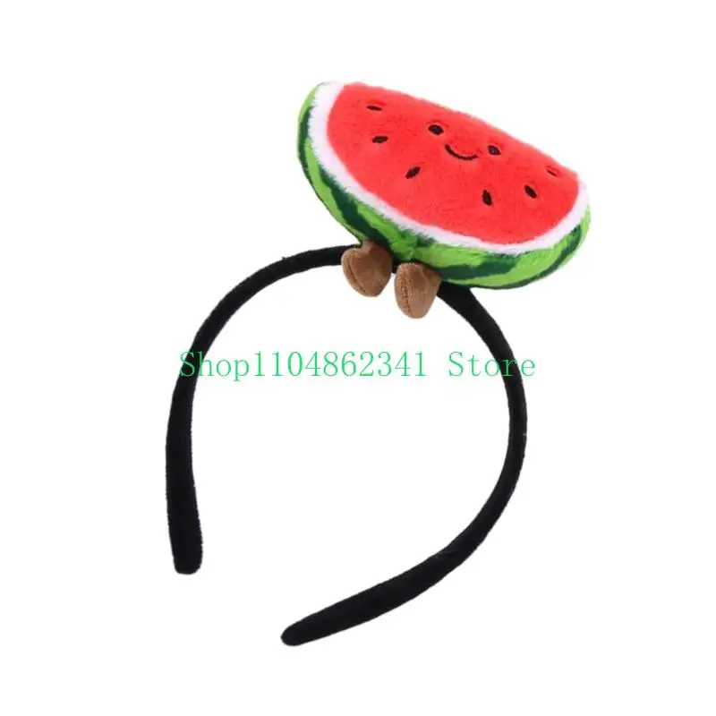 652F Fruit Headband Hair Accessory with Plush Watermelon Stage Make Up Headpiece
