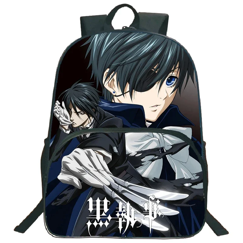 حقيبة ظهر جديدة سوداء مطبوعة للأطفال مقاومة للماء حقائب مدرسية للطلاب للبنين والبنات حقيبة كتب أنيمي للأطفال حقيبة ظهر لتقويم العظام