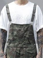 Men's Multi-Pocket Camouflage Printed Denim Overalls - Cotton, Non-Elastic, Machine Washable - Ideal for Casual Outings - Image 5