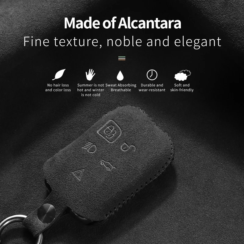 Suede Leather Car Key Case For Land Rover Range Rover Sport Discovery 3 4 Elander 2 car Evoque Accessories Holder Shell Keychain