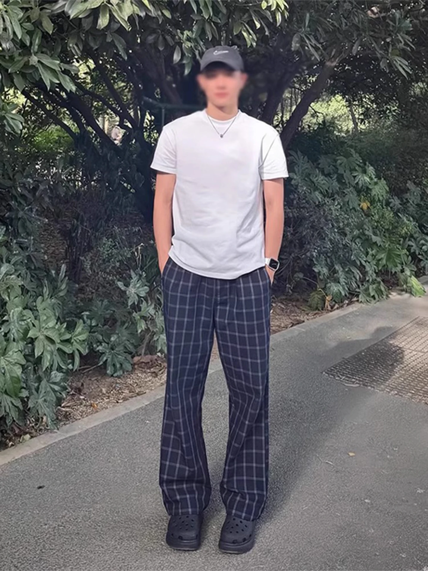 

American Retro Plaid Pants Men's Summer Trendy High Waist Wide Leg Outdoor Sports Casual Long Trousers Couple Matching