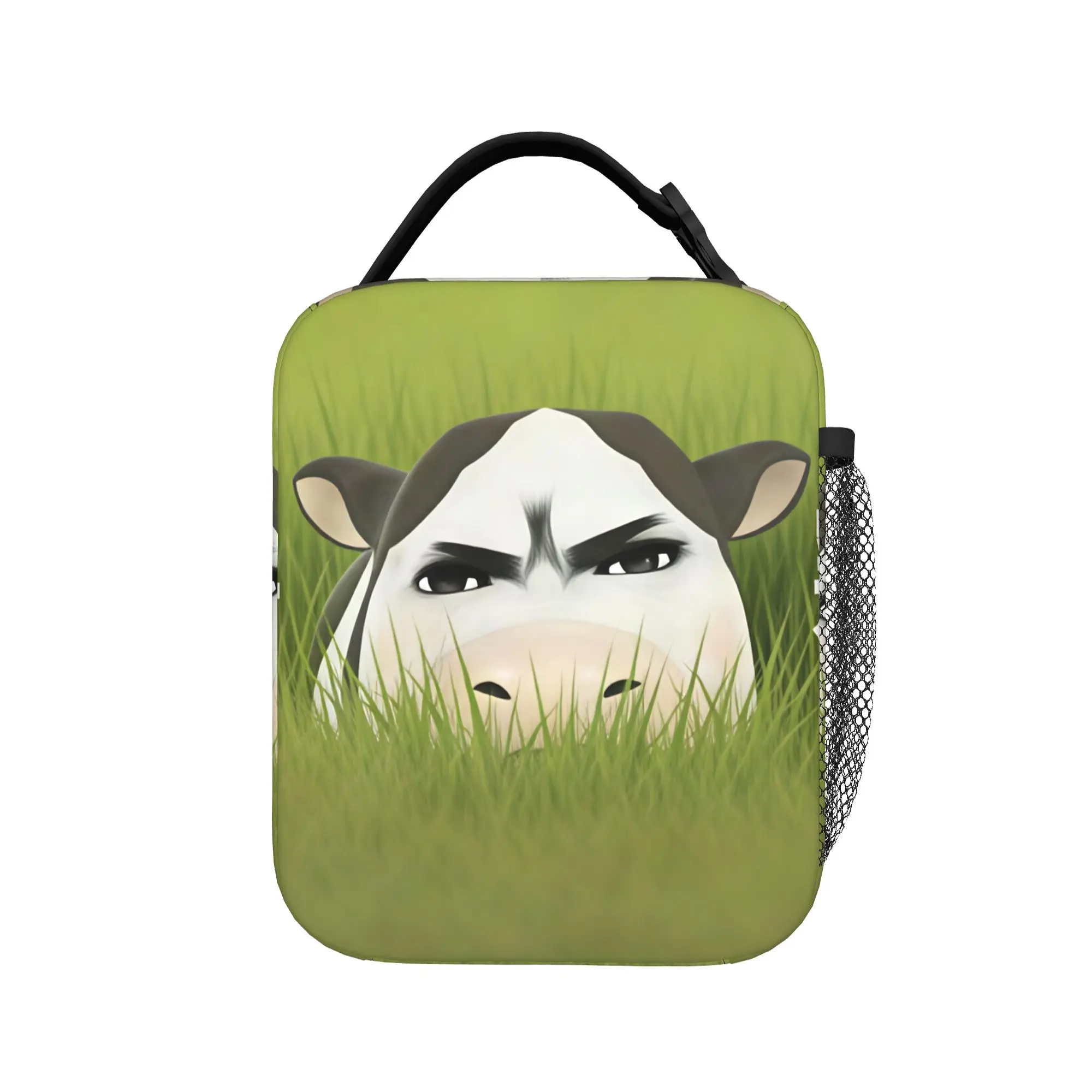 Funny Grassland Cattle Meme  Lunch Bag  Outdoor Picnic Lunch Box For Adult Cute Print Thermal Lunch Bags Waterproof  Cooler Bag