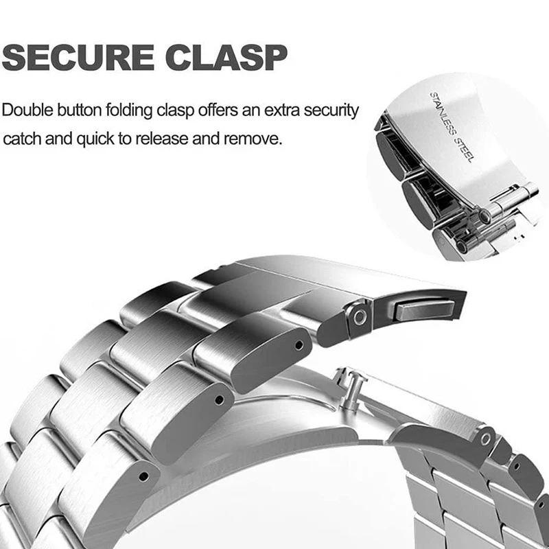 Pulseira de aço inoxidável para relógio Huawei, pulseira para Samsung Galaxy Watch 4, 6 Classic, GT 2 Strap, 40mm, 44mm, 43mm, 47mm, 45mm, 22mm