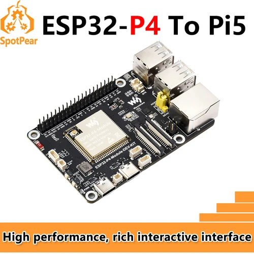 Placa de desarrollo de ESP32-P4 cámara C6 MIPI CSI pantalla DSI de 7/10,1 pulgadas/RJ45 Eth/mic/Audio/WiFi 6 Bluetooth 5 Waveshare