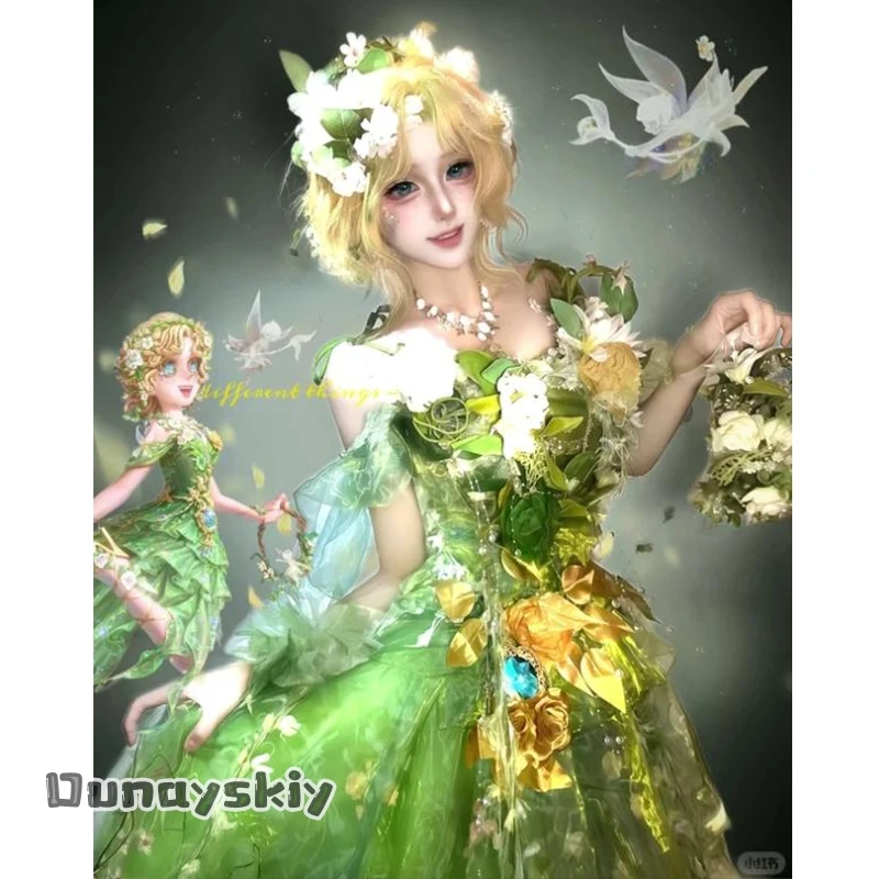 

aBbmSS*Identity V Gardener Deduction Star Nymph Award Long Summer Never Fades Cosplay Costume Anime Game Roleplay Outfit