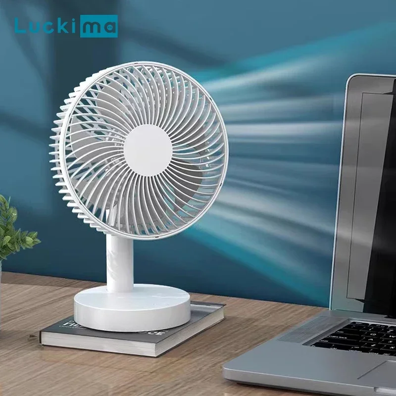 Portable Rechargeable Desktop Fan 8 Inch Mini USB Fan for Home Office Outdoor Camping Ari Cooling Fan with Oscillating Timer