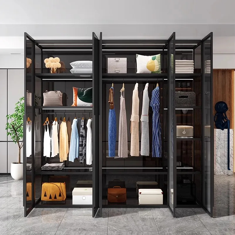 ^Mirror Cabinets Organizer Closet Fabric System Shelf Display Wardrobe Nordic Modern Clothes Storage Muebles Trendy Furniture