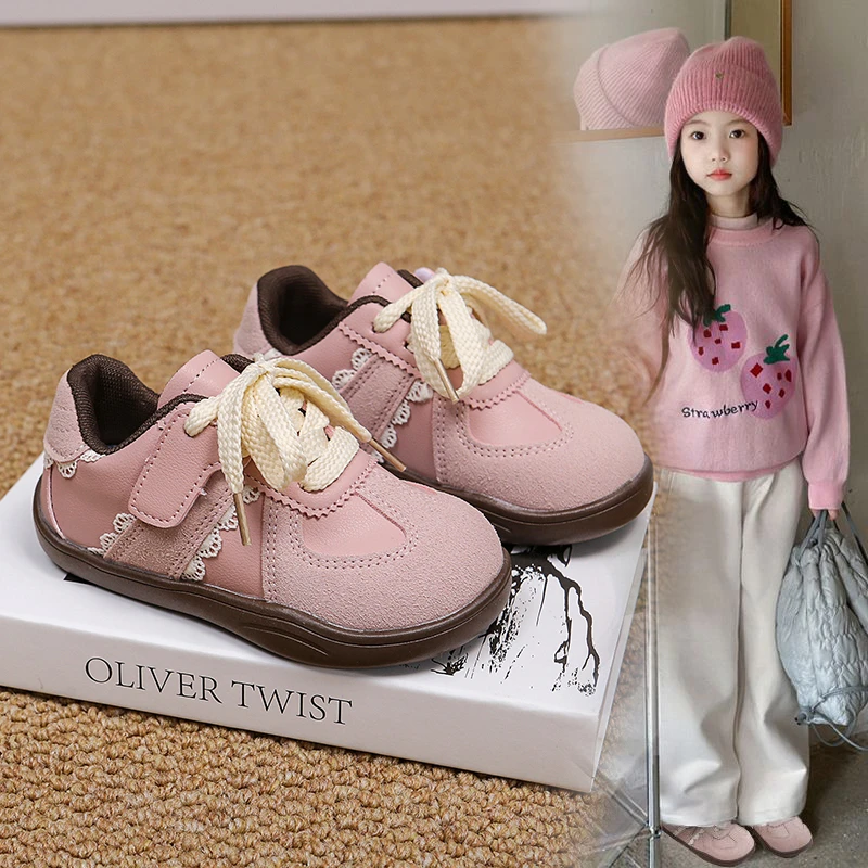 Kids Casual Sneakers for Girls 2025 Autumn New Toddler Walking Shoes Anti-slippery Breathable Versatile Chic Kid Training Shoes