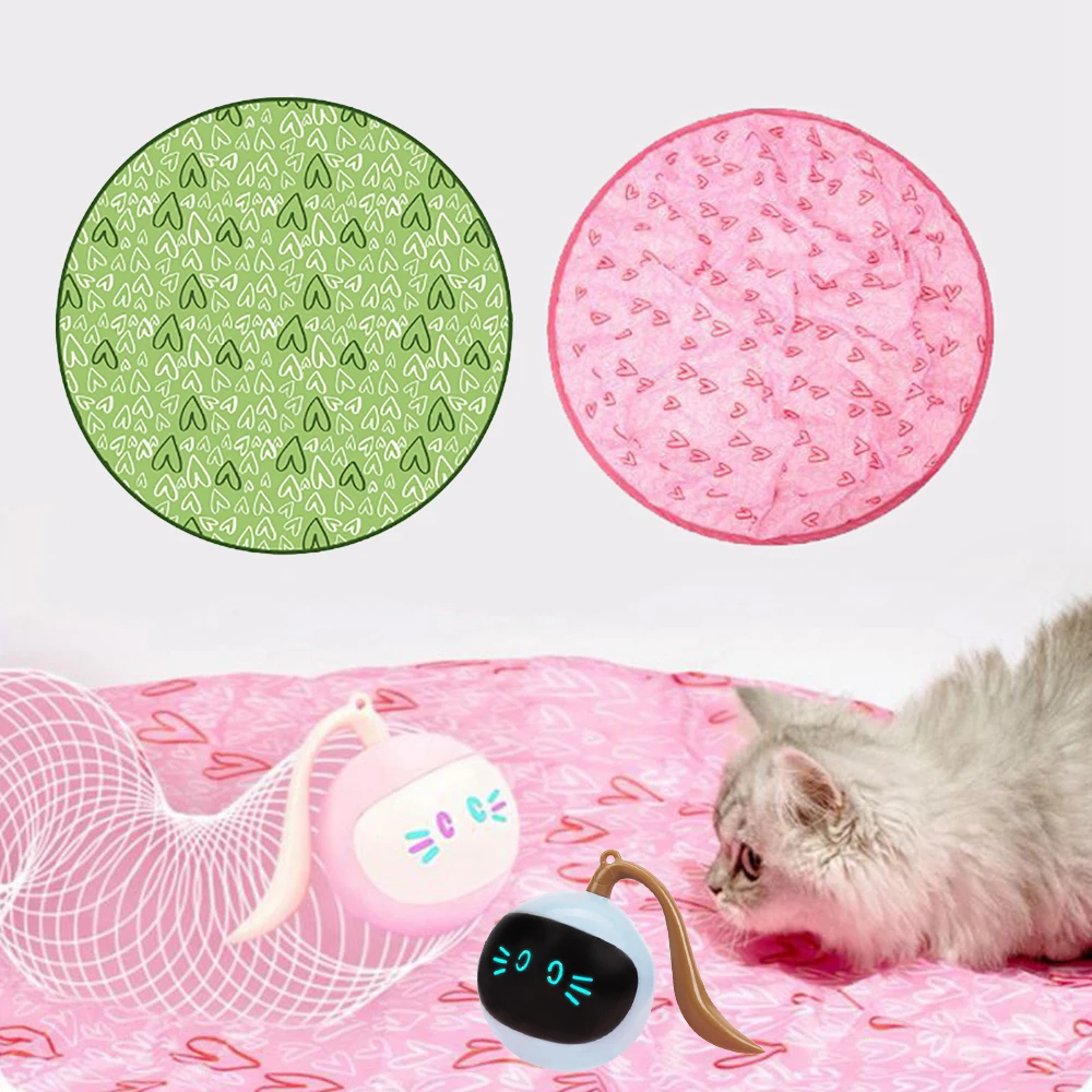 Interactive Cat Toys Automatic Electric Motion Undercover Moving Bouncing Rolling Ball Funny Interactive Pet Toy For Indoor Cat