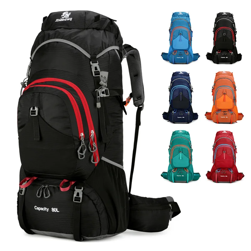 Mochila de Trekking 80L para Atividades ao Ar Livre, Resistente a Arranhões e Repelente à Água, Bolsa de Viagem para Montanhismo com Compartimento para Calçados e Suporte