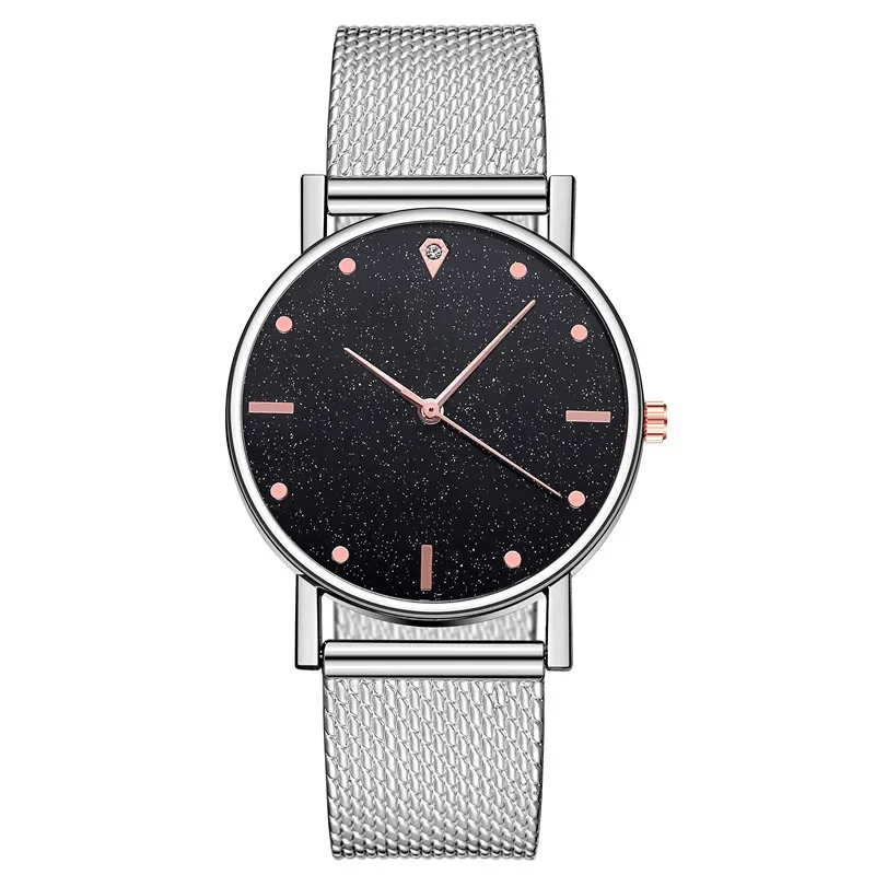 2024 Women Watch Black Watches Magnetic Stainless Steel Mesh Band Luxury Montre Femme Wristwatches For Ladies Relogio Feminino