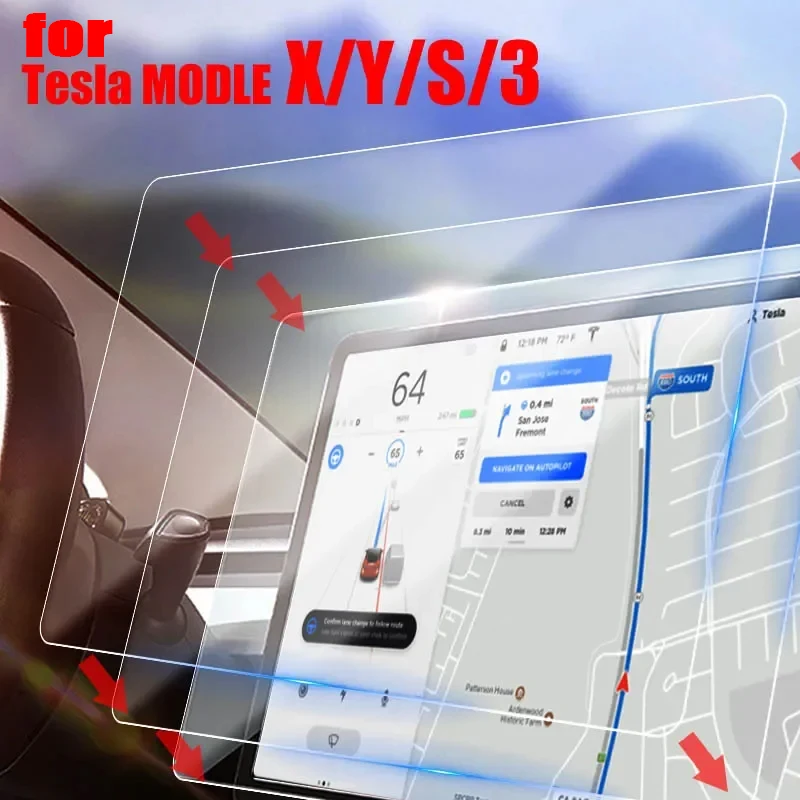 Pellicola per schermo 9H per Tesla Model 3/Y/X/S protezione per navigazione in vetro temperato protezione per Touch Screen protezione per Touch