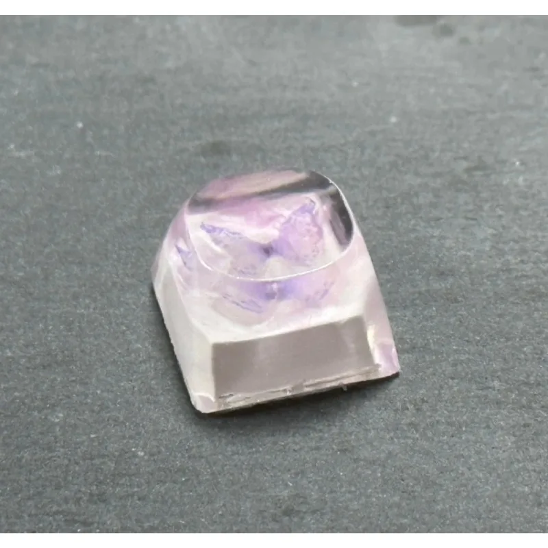 Couple Epoxy Handmade Keycaps Quicksand Smudged Butterfly Motif MOA White Fit Cross Axis Mechanical Keyboard