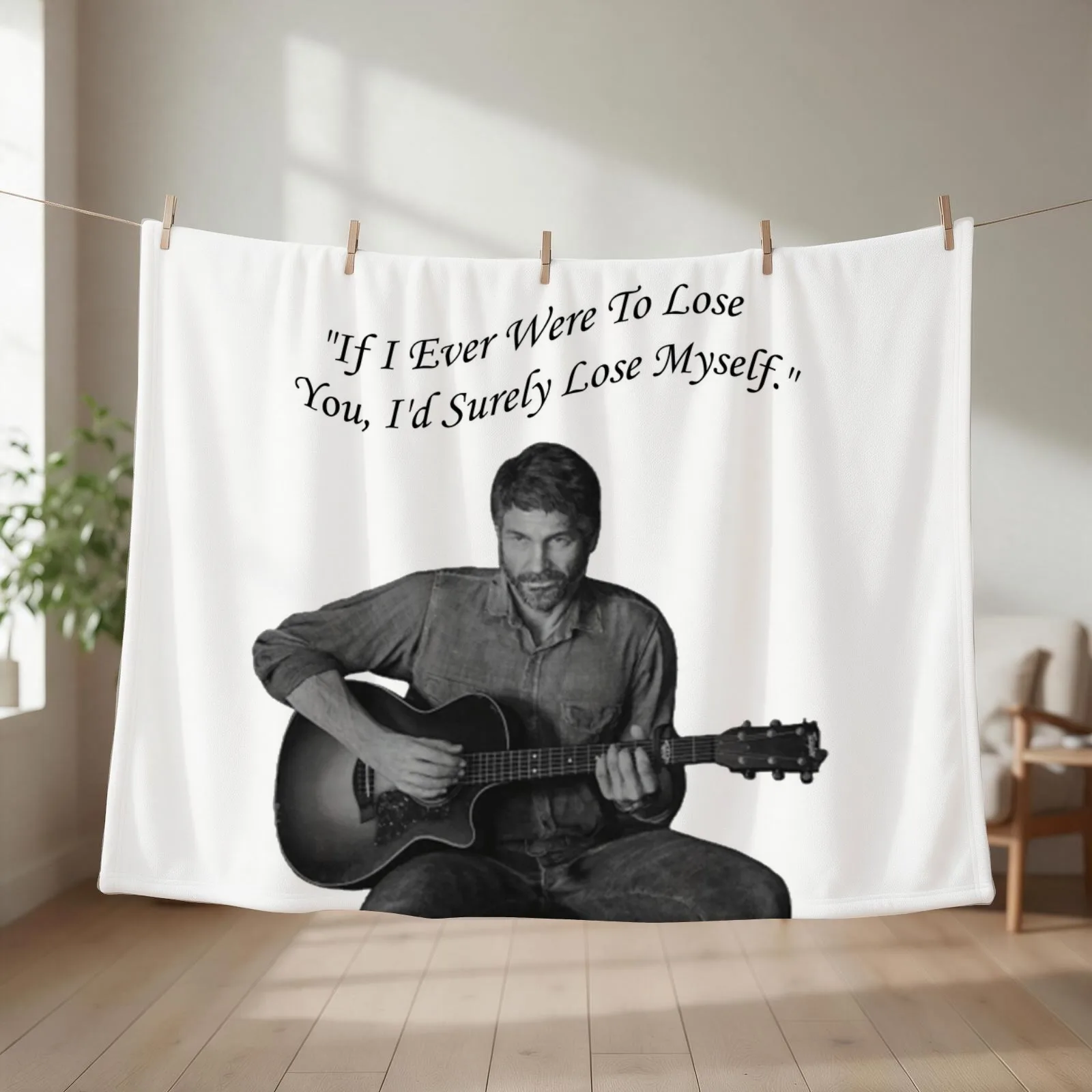 Joel (TLOU) If I Ever Were To Lose You Art Throw Blanket couch cozy soft plush fuzzy picnic outdoor blanket