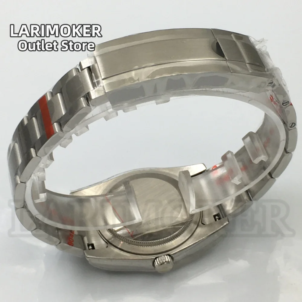 LARIMOKER 36 มม./39 มม.นาฬิกาผู้ชายสร้อยข้อมือสแตนเลส Ronda515-12h ควอตซ์ Sapphire คริสตัลสีเขียว Luminous Dial