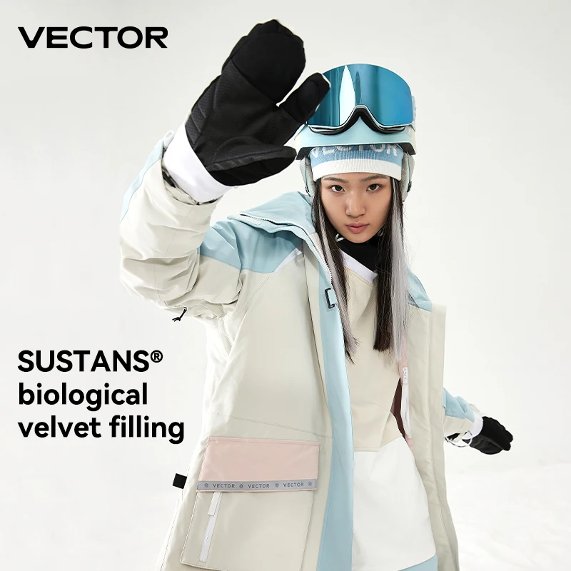 Conjunto de traje de esquí de VECTOR para hombre y mujer, chaquetas y pantalones cálidos impermeables, pantalones de esquí al aire libre, bicicleta