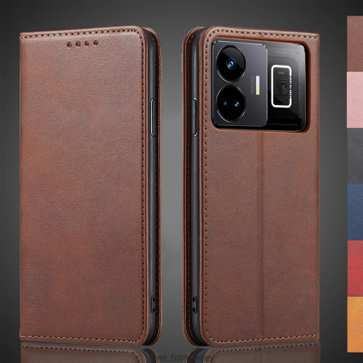 Magnetic attraction Leather Case for OPPO Realme GT3 / Realme GT3 240W Holster Flip Cover Case Wallet Phone Bags Fundas Coque