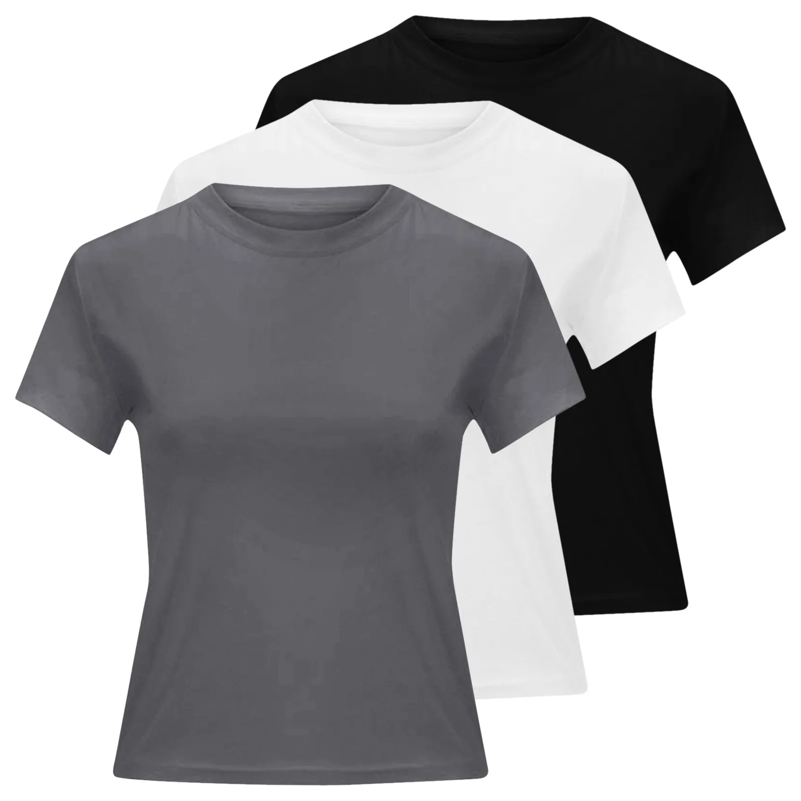 3pcs Women Slim T-Shirt Solid Color Long Sleeve T Shirts Go Out Top Streetwear Tees Camisetas De Mujer image 6