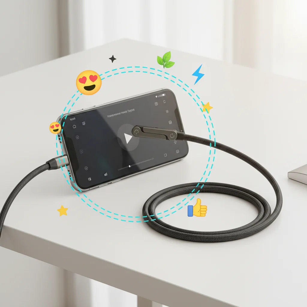 240W Schnellladung Faltbarer Telefonhalter Datenkabel Schnellladegerät Multi-Ladekabel Mit Typ-C 2-in-1 Faltbares Datenkabel