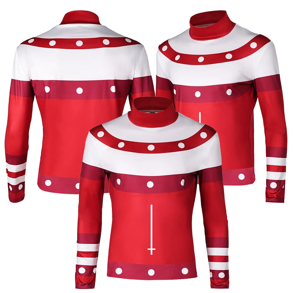 Male Blitz Cosplay Shirt Anime Helluva Roleplay Costume Red Clothing Suit Outfits Halloween Carnival Fantasia Men Fancy Clothes