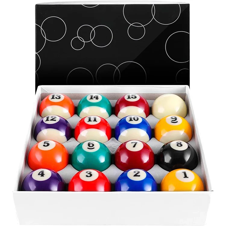 

Top Sports 16 Resin Balls 2-1/4\" Regulation Size Pool Table Replacement Balls Snooker & Billiard Ball Set