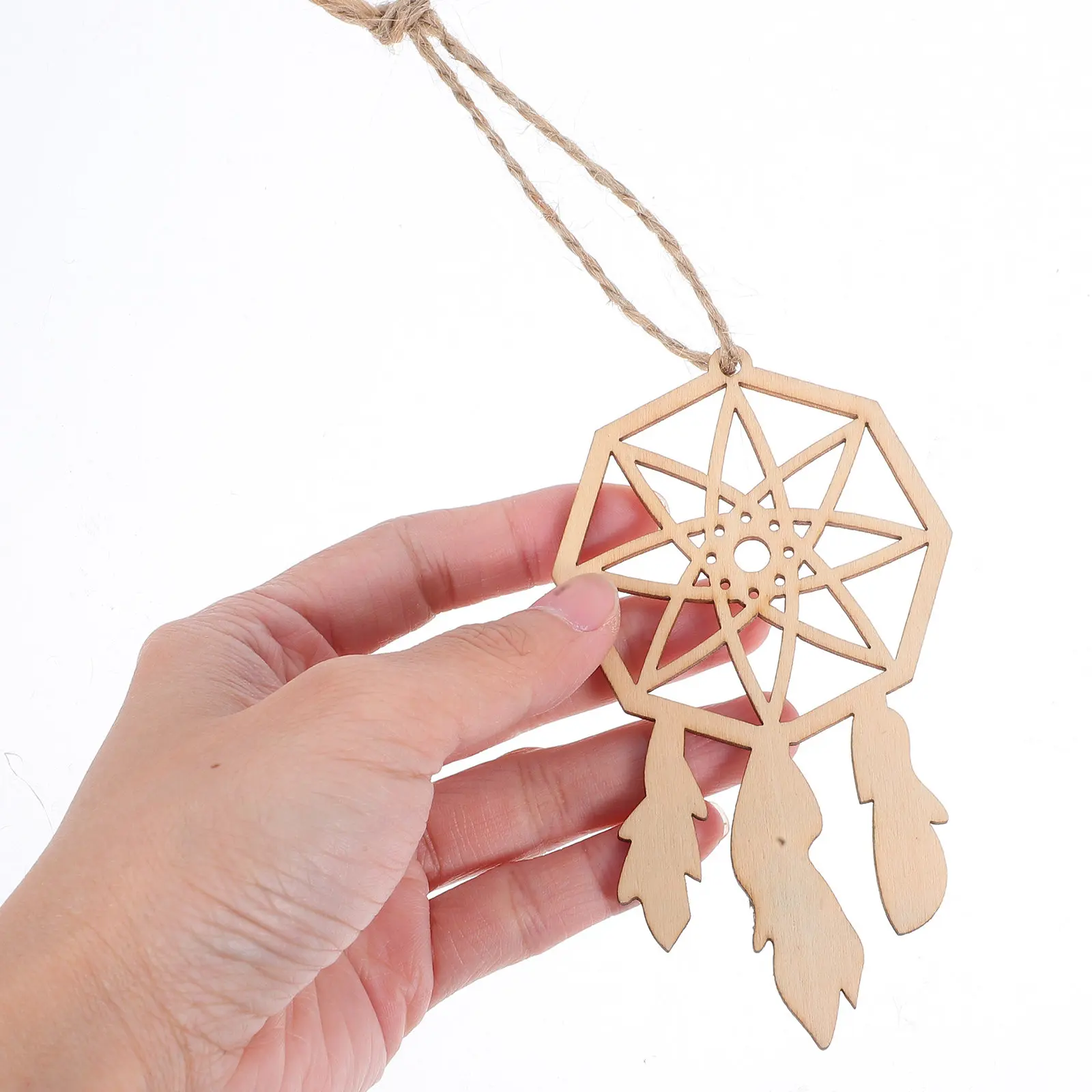 40Pcs Wooden Dreamcatcher Pendants Simple Style Hanging Decor Bedroom Wall Art Tassel Room Decoration