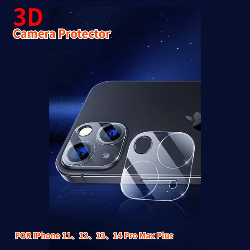 Ochraniacz kamery 3D HD Coque dla Iphone14 Iphone 13 14 Pro Max Plus obudowa obiektywu szkło hartowane telefon 12 11 ProMax Mini