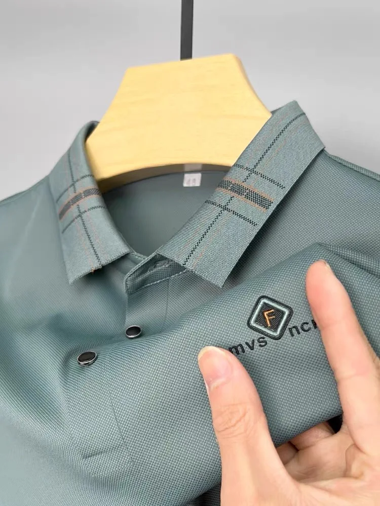 Luxury high-end fashion letter embroidered polo shirt Men\'s short sleeve T-shirt Summer comfortable breathable Paul shirt Men\'s