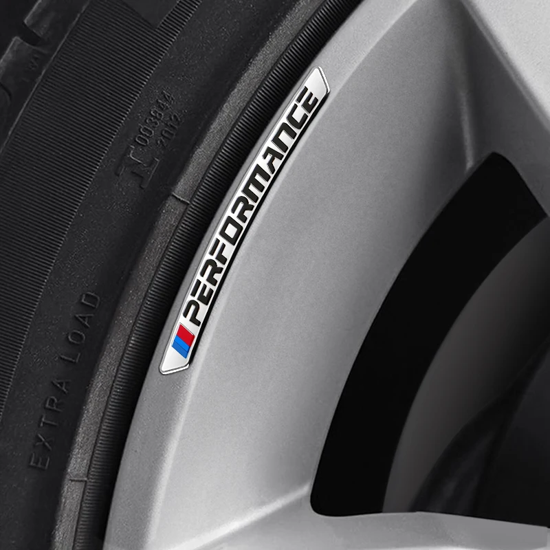 4pcs Aluminum Car Styling Wheel Rims Racing Stickers Badges Auto Decoration For BMW M Performance M3 M5 M6 F01 F20 F10 F13 F15