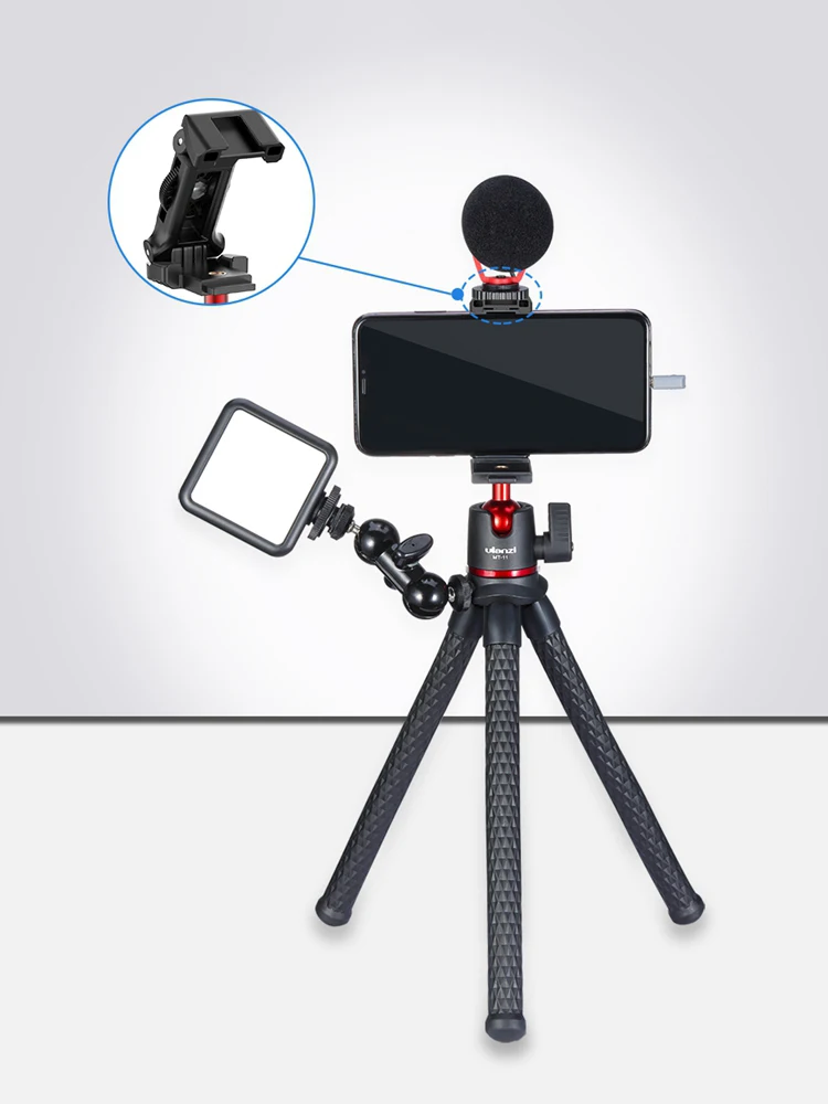 Ulanzi MT-11 Flexibles Stativ für Handy, DSLR-Kamera, mit Fernbedienung, Mini-Oktopus-Beine für iPhone 13 14 Pro Max Halterung