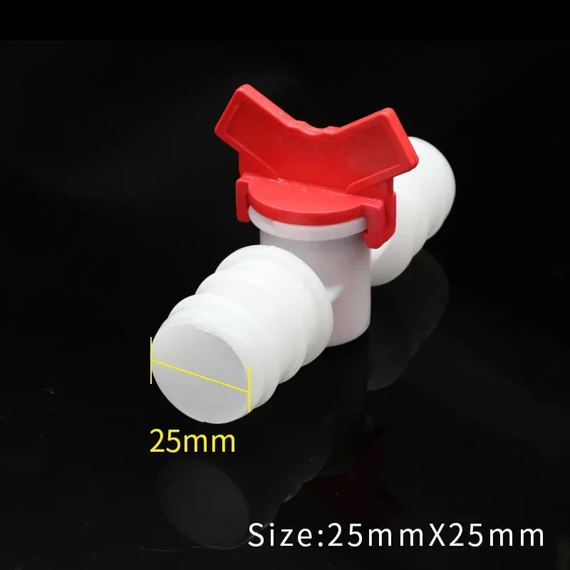 3/5/10Pcs 4~25mm PVC Hose Barb Two Way Plastic Ball Valve Aquarium Garden Micro Irrigation Connector