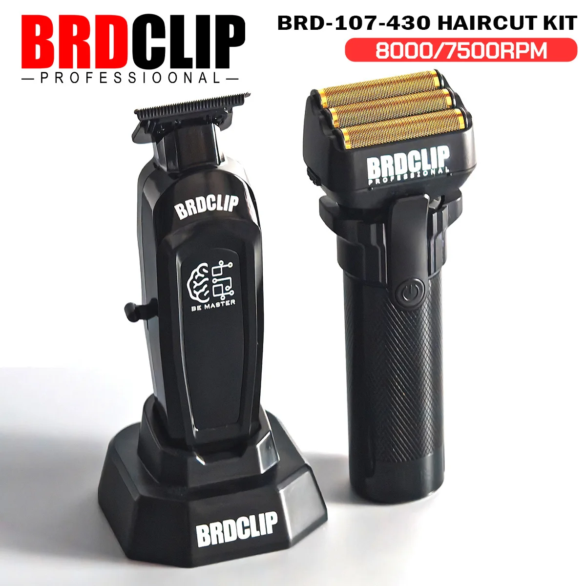 

BRDCLIP Профессиональный парикмахерский триммер для волос BRD 107 8000 об/мин DLC Blade 2000 мАч Машинка для стрижки волос для мужчин Salon 403 Бритва 7500 об/мин НАБОР