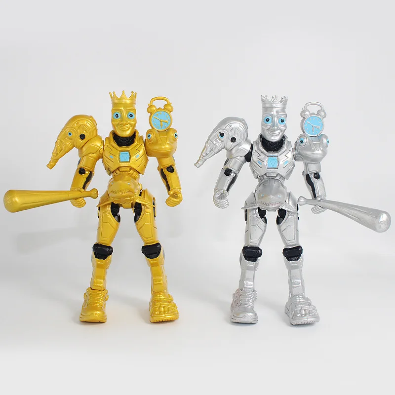 Golden silvery Clock Man Tung Sahur Figure 3D Toys Desktop Decor Articulated Tralalero Tralala Figure Ornament Funny Doll