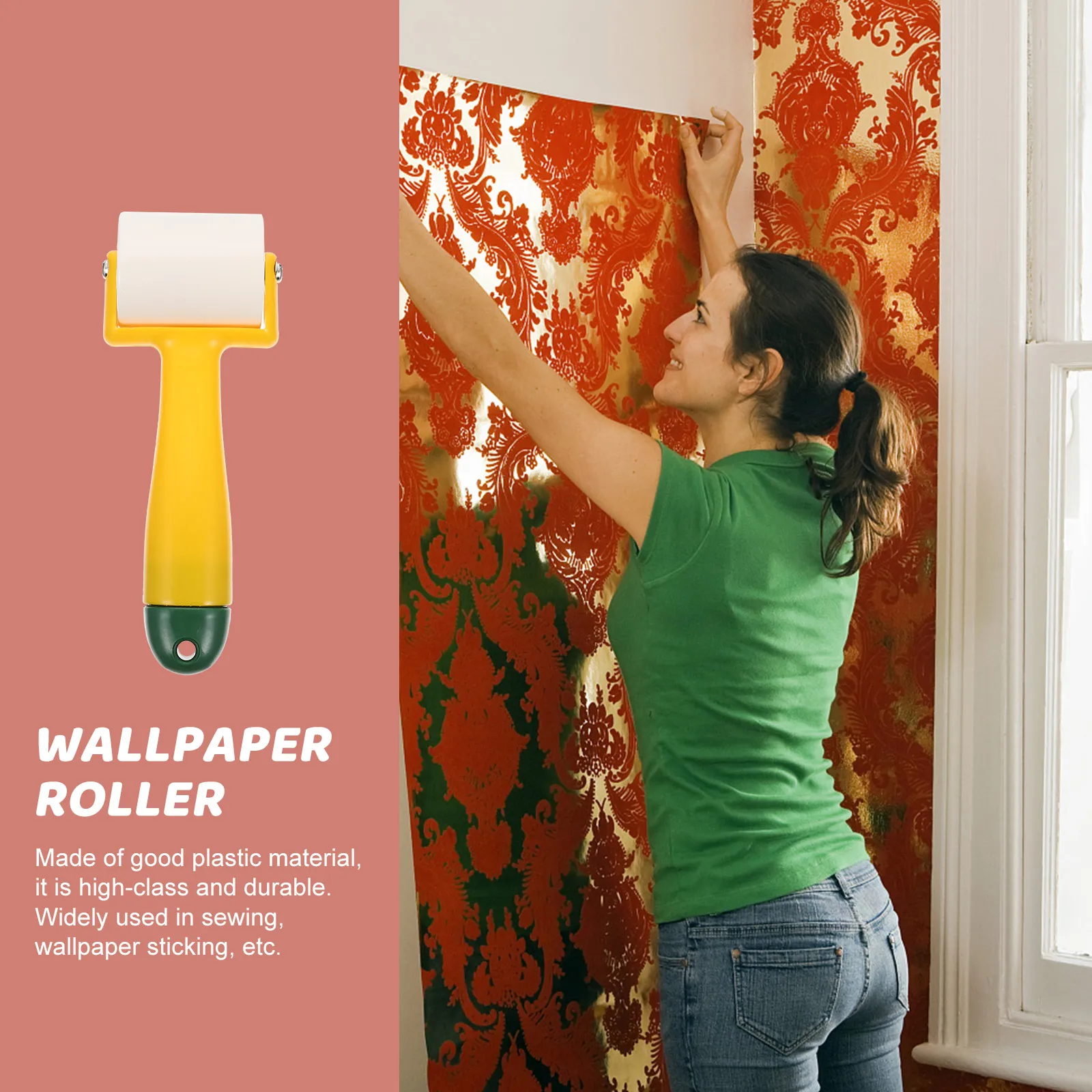 

Wallpaper Roller Seam Smoothing Pressing Vinyl Film Automotive Insulation Rolling Wheel Quilting Sewing Hand Carry Design Wall