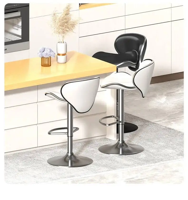 

Модный мягкий барный стул, регулируемый изогнутый современный стульчик для кормления, домашний кухонный островной стул, обеденный барный стул